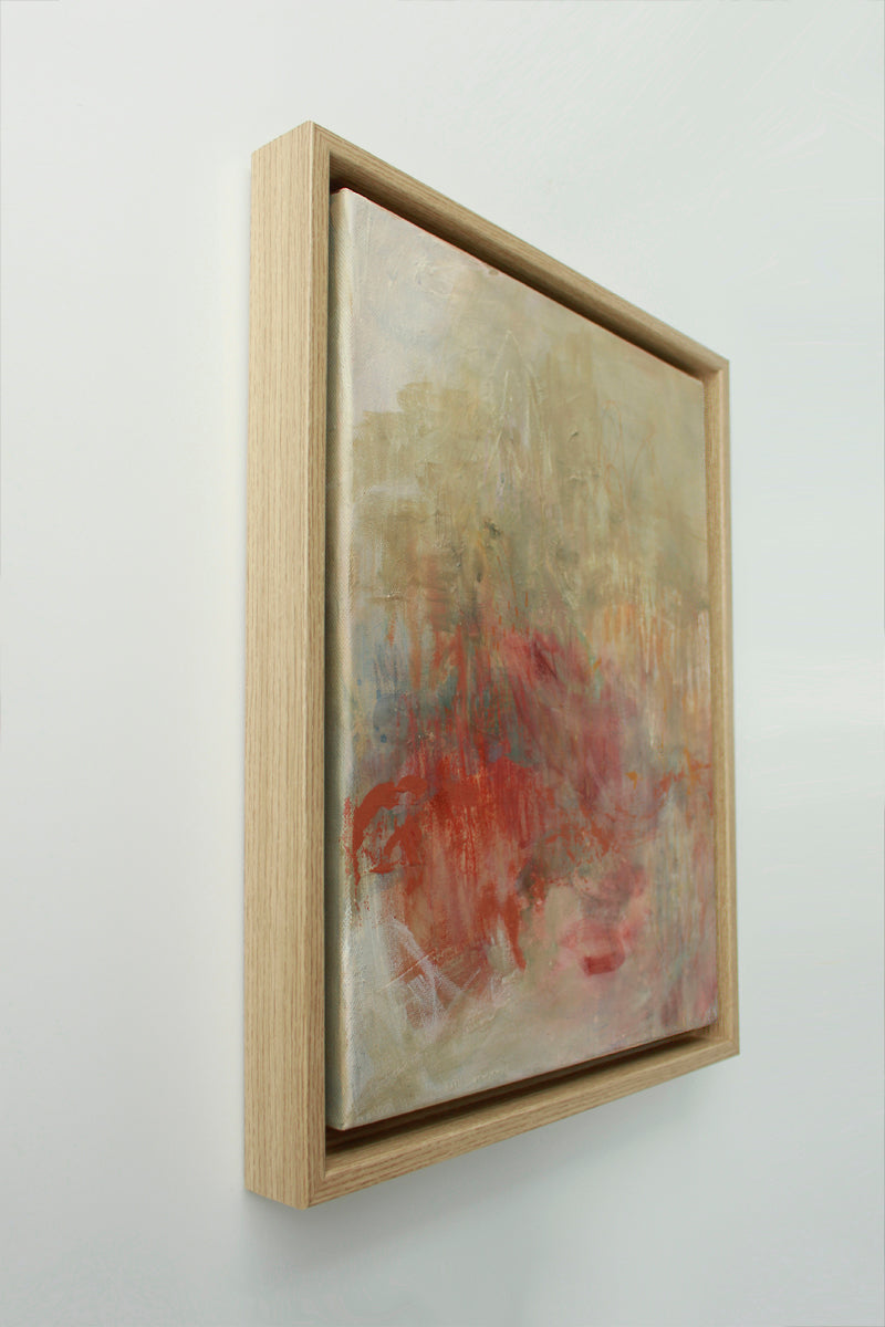 seitenansicht side view abstract painting hanging on the wall floating framed shadow gap frame abstract painter Lola Kühnel Kuoni Münster Münsterland contemporary art